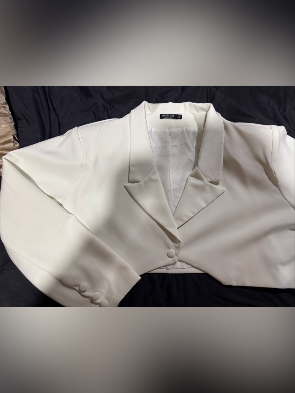 Nasty Gal Women’s White Tailored Blazer - Crop Top